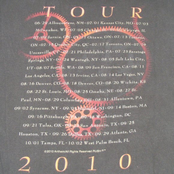 RUSH TIME MACHINE Tshirt, Concert, XL, Black SS - Picture 6 of 9